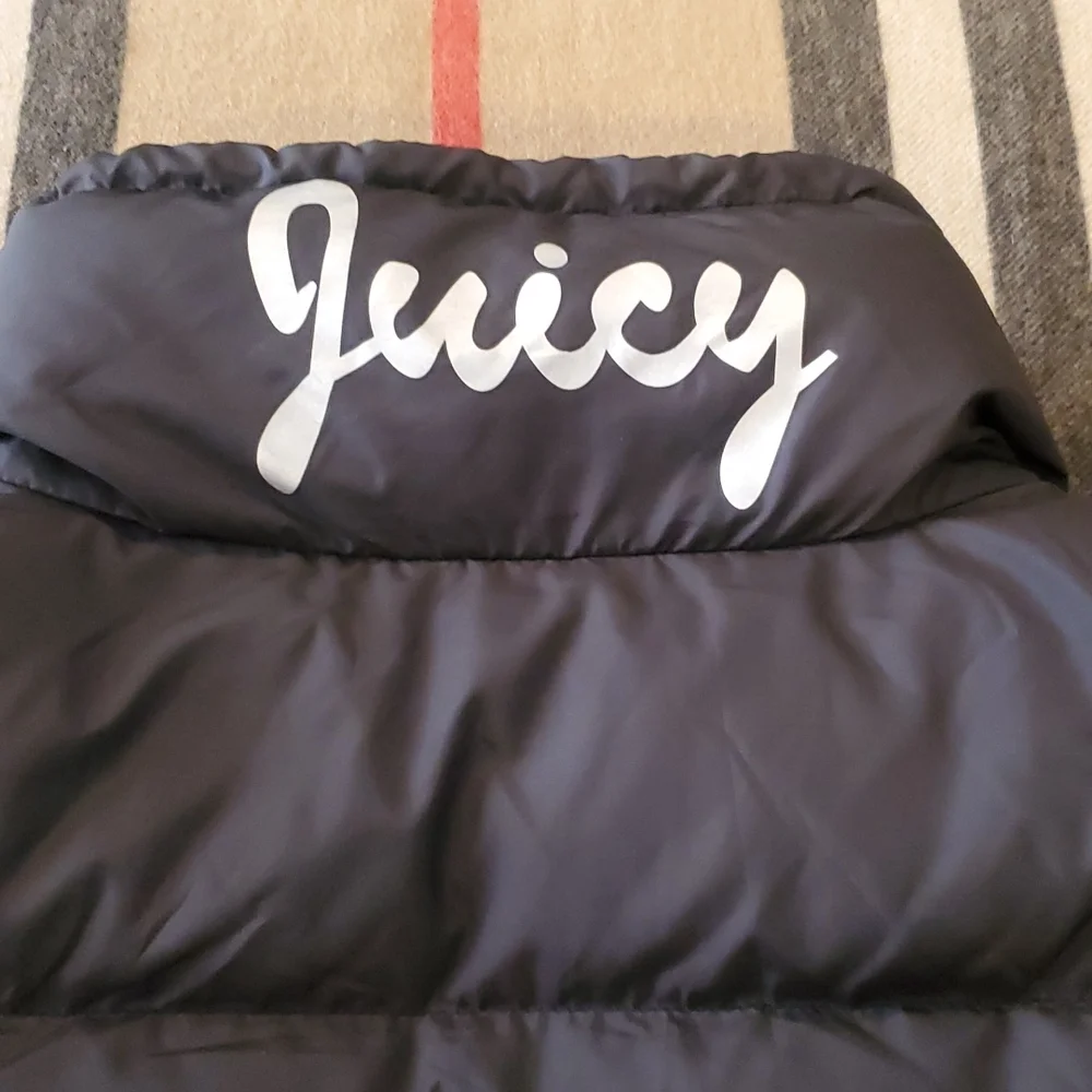 Juicy Couture Black Quilted Puffer Coat Sz Small - Picture 5 of 8